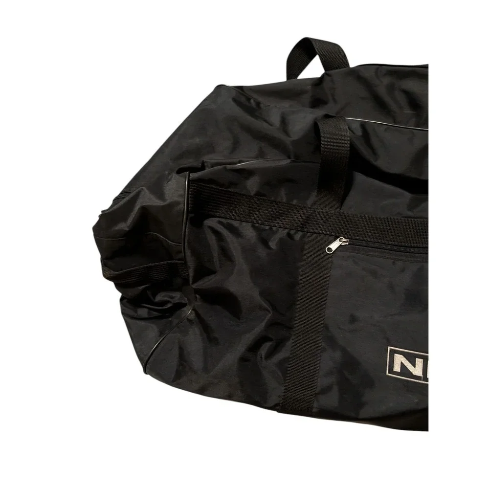 Vintage‎ Nike Duffel Bag 90s Nylon Black Red Swoosh Gym Travel Sports...
